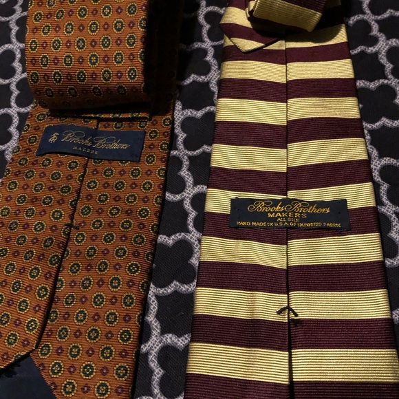 Brooks Brothers Neck Tie Bundle Striped & Geometric 100% Silk Formal Suit B26 - Picture 11 of 14